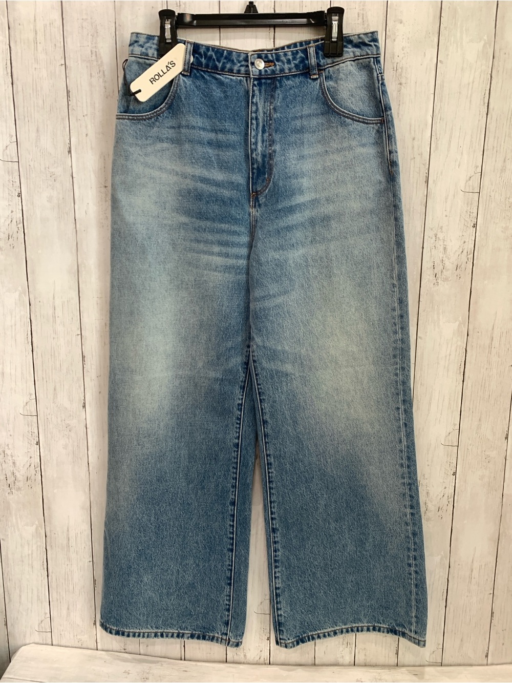 ROLLA'S Women's Vintage Indigo High Rise Studio Flare Wide Leg Denim 31 Jeans